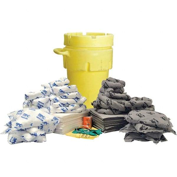 Brady SPC Sorbents - 77 Gal Capacity Oil Only & Universal Spill Kit - 95 Gal Polyethylene Drum - Caliber Tooling