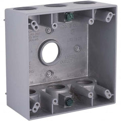 Hubbell-Raco - 4-1/2 x 4-1/2 x 2-1/4" Aluminum Square Weather Resistant Outlet Box - Caliber Tooling