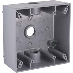 Hubbell-Raco - 4-1/2 x 4-1/2 x 2-1/4" Aluminum Square Weather Resistant Outlet Box - Caliber Tooling