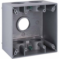 Hubbell-Raco - 4-1/2 x 4-1/2 x 2-5/8" Aluminum Square Weather Resistant Outlet Box - Caliber Tooling