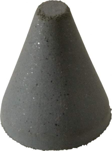 Cratex - 1" Max Diam x 1-1/4" Long, Taper, Rubberized Point - Coarse Grade, Silicon Carbide, 1/4" Arbor Hole, Unmounted - Caliber Tooling