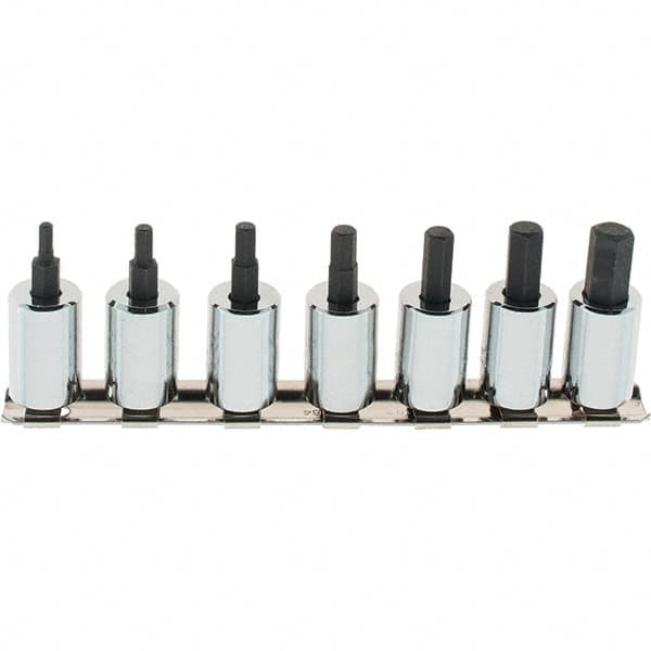 SK - 7 Piece 3/8" Drive Inch Hex Bit Socket Set - 1/8 to 3/8" Hex - Caliber Tooling