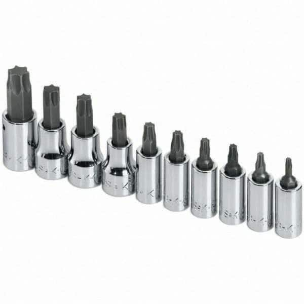 SK - 10 Piece Torx Bit Socket Set - Comes in Rail - Caliber Tooling