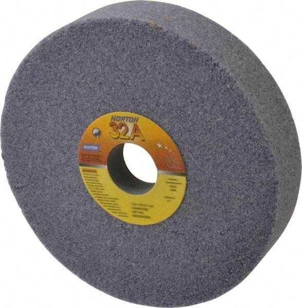 Norton - 7" Diam x 1-1/4" Hole x 1-1/2" Thick, I Hardness, 46 Grit Surface Grinding Wheel - Aluminum Oxide, Type 5, Coarse Grade, 3,600 Max RPM, Vitrified Bond, One-Side Recess - Caliber Tooling