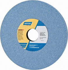 Norton - 7" Diam x 1-1/4" Hole x 1/2" Thick, L Hardness, 60 Grit Surface Grinding Wheel - Ceramic, Type 1, Medium Grade, 3,600 Max RPM, Vitrified Bond, No Recess - Caliber Tooling