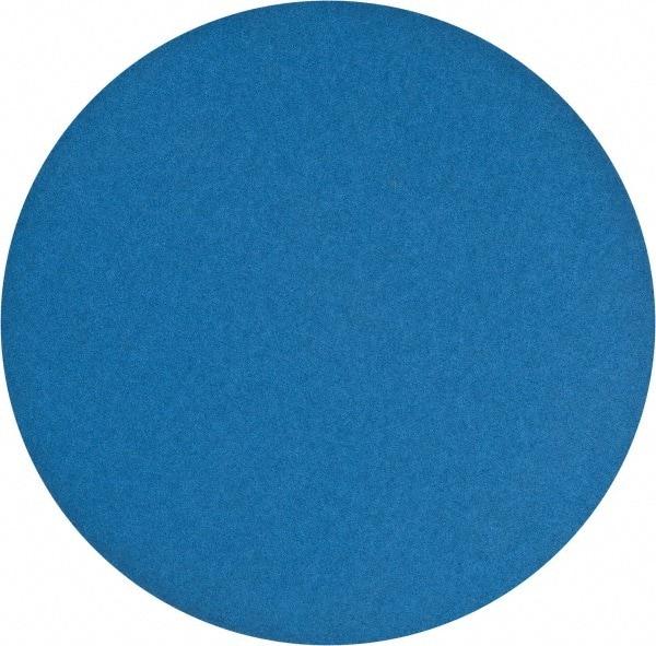 Norton - 16" Diam, 50 Grit Zirconia Alumina Adhesive PSA Disc - Coarse Grade, Blue, Y Weighted Backing, Flexible - Caliber Tooling