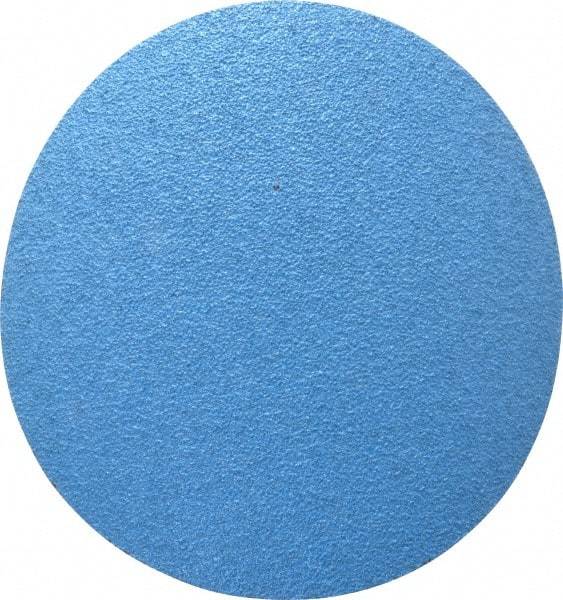 Norton - 12" Diam, 24 Grit Zirconia Alumina Adhesive PSA Disc - Very Coarse, Blue, Y Weighted Cloth Backing, Flexible - Caliber Tooling