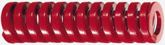 Dayton Lamina - 2" Hole Diam, 1" Rod Diam, 12" Free Length, Red Die Spring - 42.6 Lb Max Deflection, 3.6" Max Deflection, Heavy Duty, Chromium Vanadium Steel - Caliber Tooling