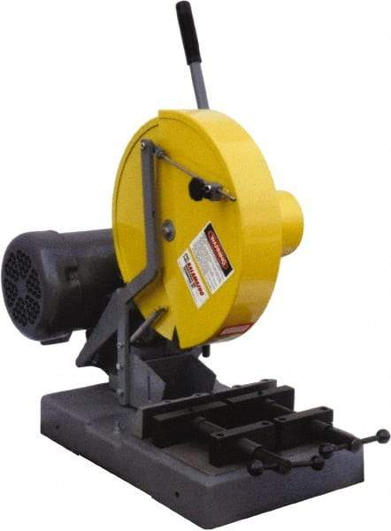 Kalamazoo - 14" Blade Diam, 1" Arbor Hole, Straight Chop & Cutoff Saw - 3,450 RPM, 5 hp, 220/440 Volts, 3 Phase - Caliber Tooling