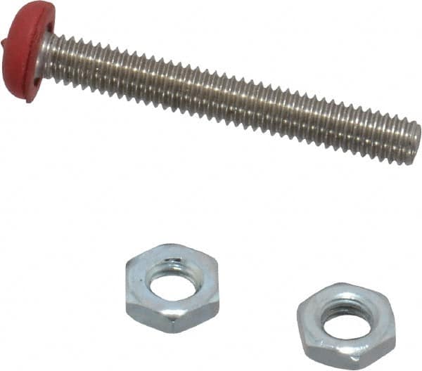 De-Sta-Co - M4 Carbon Steel Cap Tip Clamp Spindle Assembly - 29.97mm Thread Length, 32mm OAL, Flat Tip Cap, 0.28" Tip Surface Diam, Use with Toggle Clamps - Caliber Tooling