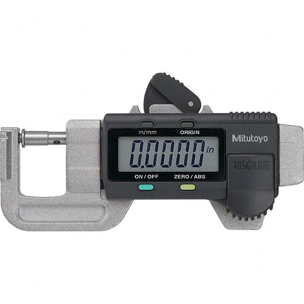 Mitutoyo - Electronic Thickness Gages Minimum Measurement (mm): 0.00 Minimum Measurement (Decimal Inch): 0.0000 - Caliber Tooling