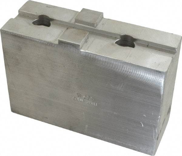 H & R Manufacturing - Tongue & Groove Attachment, Square Soft Lathe Chuck Jaw - Aluminum, 3" Btw Mount Hole Ctrs, 5-5/8" Long x 2" Wide x 3-3/16" High, 1/2" Groove - Caliber Tooling