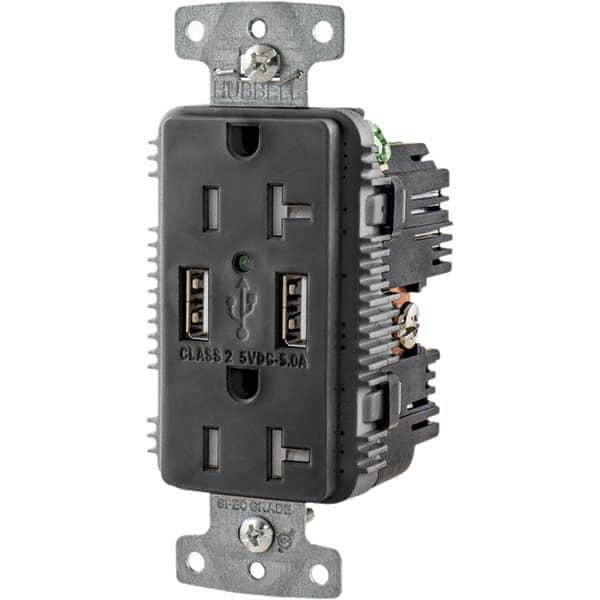 Hubbell Wiring Device-Kellems - USB Receptacles Number of USB Ports: 2 Number of Receptacles: 2 - Caliber Tooling