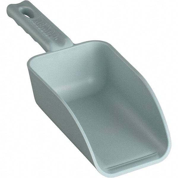 Remco - 32 oz Gray Polypropylene Flat Bottom Scoop - 4.3" Wide x 3" Deep Bowl, 4-1/2" Handle Length, 11-1/2" OAL - Caliber Tooling