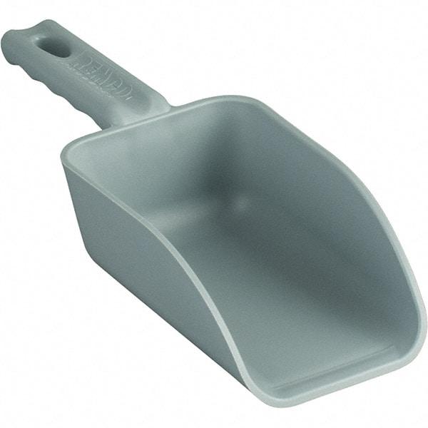 Remco - 16 oz Gray Polypropylene Flat Bottom Scoop - 3.2" Wide x 2" Deep Bowl, 3" Handle Length, 10.4" OAL - Caliber Tooling