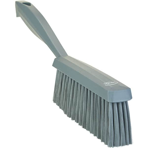 Vikan - 14" OAL, Polyester Staple Set Bench Brush - 2" Bristle Length, 6-3/8" Long Head, Straight Polypropylene Handle, Gray - Caliber Tooling