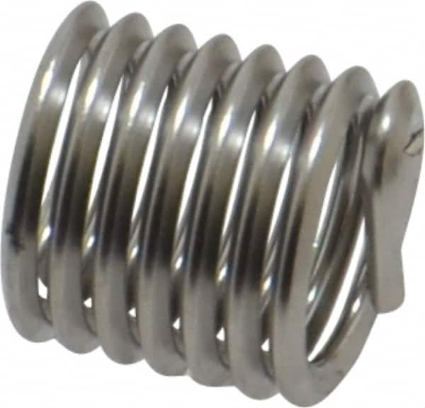 Recoil - 3/8-16 UNC, 0.562" OAL, Free Running Helical Insert - 7-1/4 Free Coils, Tanged, Stainless Steel, Bright Finish, 1-1/2D Insert Length - Caliber Tooling