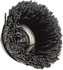 Osborn - 4" Diam, 5/8-11 Threaded Arbor, Silicon Carbide Fill Cup Brush - Silicon Carbide Abrasive Material, 1-1/2" Trim Length, 6,000 Max RPM - Caliber Tooling