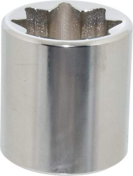 Proto - 7/8", 1/2" Drive, Standard Hand Socket - 8 Points, 1-5/8" OAL, Alloy Steel, Chrome Finish - Caliber Tooling