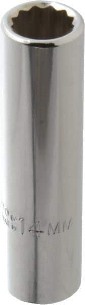 Proto - 1/2" Drive, Deep Hand Socket - 12 Points, 3-1/4" OAL, Chrome Finish - Caliber Tooling