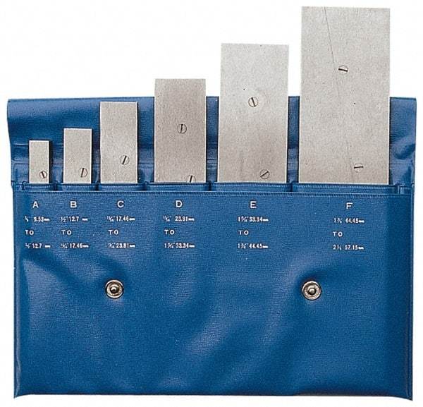 PEC Tools - 3/8 to 2-1/4 Inch Adjustable Parallel Set - Includes Vinyl Pouch, 6 Pieces - Caliber Tooling