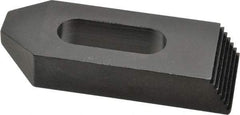 Jergens - 5/8" Stud, Low Carbon Steel, Plain Strap Clamp - 1-1/4" Travel, 4" OAL x 1-1/2" Wide x 3/4" High, Black Oxide Finish, Tapered Nose - Caliber Tooling