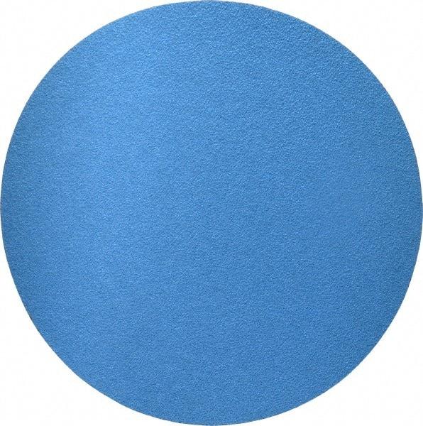 Norton - 12" Diam, 50 Grit Zirconia Alumina Adhesive PSA Disc - Coarse Grade, Blue, Y Weighted Backing, Flexible - Caliber Tooling