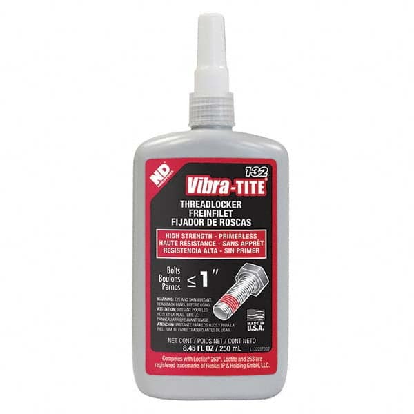 Vibra-Tite - 250 mL Bottle, Red, High Strength Primerless Threadlocker - Caliber Tooling