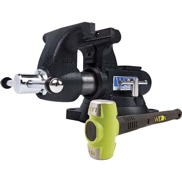 Wilton - 5-1/2" Jaw Width x 5" Jaw Opening, 3-3/4" Throat Depth, Bench & Pipe Combination Vise - Caliber Tooling