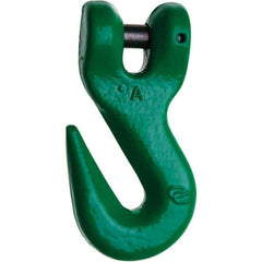 Campbell - 1/2" Chain Diam, 100 Chain Grade Clevis Hook - 15,000 Lb Capacity, 9/16" ID, 5/8" Pin Diam, 21/32" Hook Throat, 6-15/32" OAL, 3-1/2" Hook Width - Caliber Tooling