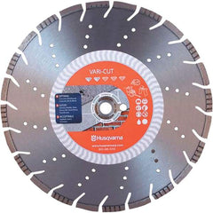 Husqvarna - 12" Diam, 25/32 & 1" Arbor Hole Diam, Continuous Edge Tooth Wet & Dry Cut Saw Blade - Diamond-Tipped, General Purpose Action, Standard Round Arbor - Caliber Tooling