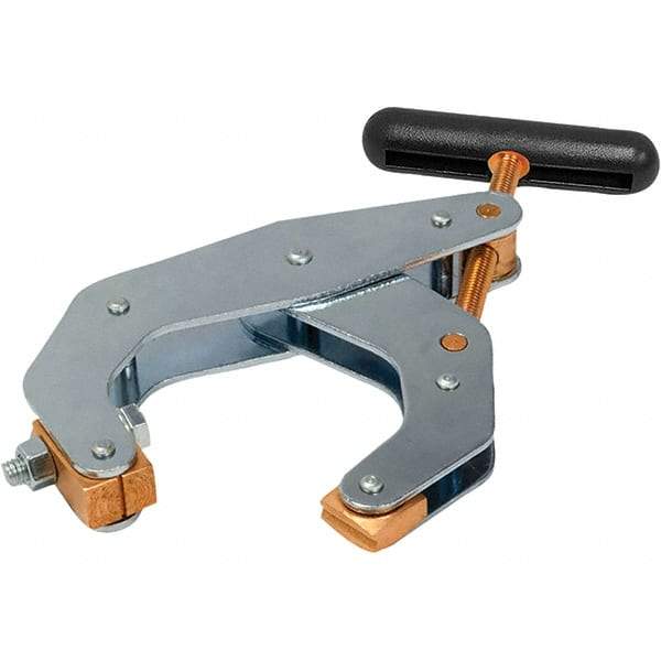 Kant Twist - 1,700 Lb, 4-1/2" Max Opening, 2-3/8" Open Throat Depth, 2-5/8" Closed Throat Depth, Cantilever Clamp - Copper Plated Steel Jaw, T-Handle, 1-1/8" Max Width - Caliber Tooling