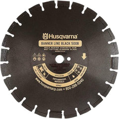 Husqvarna - 24" Diam, 1" Arbor Hole Diam, Continuous Edge Tooth Wet & Dry Cut Saw Blade - Diamond-Tipped, General Purpose Action, Standard Round Arbor - Caliber Tooling