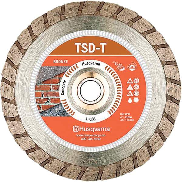 Husqvarna - 10" Diam, 5/8 & 7/8" Arbor Hole Diam, Continuous Edge Tooth Wet & Dry Cut Saw Blade - Diamond-Tipped, Fast Cutting & Smooth Action, Standard Round Arbor - Caliber Tooling