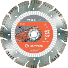 Husqvarna - 10" Diam, 5/8 & 7/8" Arbor Hole Diam, Continuous Edge Tooth Wet & Dry Cut Saw Blade - Diamond-Tipped, Fast Cutting Action, Standard Round Arbor - Caliber Tooling