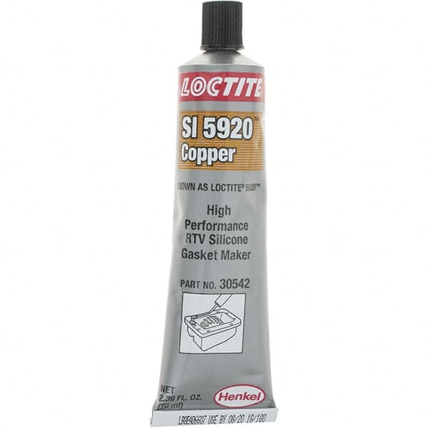 Loctite - 70 oz Tube Copper (Color) RTV Silicone Gasket Sealant - 24 hr Full Cure Time - Caliber Tooling