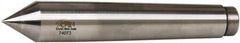 Riten - 0.72" Head Diam, Carbide-Tipped Steel Standard Point Solid Dead Center - B&S 7 Brown & Sharpe Taper, 0.72" Point Diam, 1-1/8" Point Length, 4-3/8" OAL - Caliber Tooling