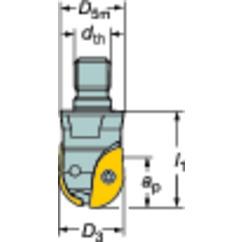 R216-20T10 Coromant Ball Nose Endmill Exchangeable Head - Caliber Tooling