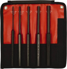 Mayhew - 5 Piece, 1/8 to 3/8", Pin Punch Set - Hex Shank, Steel, Comes in Kit Bag - Caliber Tooling