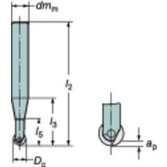 R216F-10A12C-053 CoroMill Ball Nose Finishing - Caliber Tooling