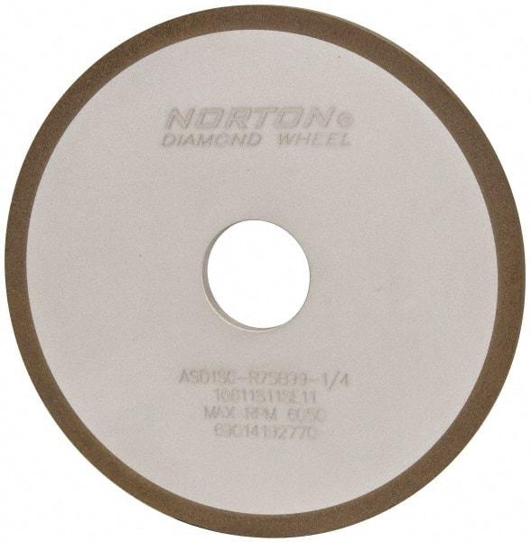 Norton - 6" Diam x 1-1/4" Hole x 1/4" Thick, 180 Grit Surface Grinding Wheel - Diamond, Type 1A1, Very Fine Grade, Resinoid Bond - Caliber Tooling