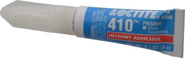 Loctite - 0.11 oz Tube Black Instant Adhesive - Series 410, 90 sec Working Time, 24 hr Full Cure Time, Bonds to Metal, Plastic & Rubber - Caliber Tooling