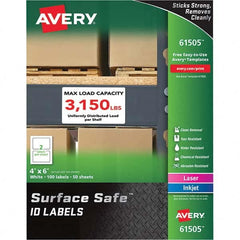 AVERY - Pack of (100), 4" x 6" White Polyester Durable Square Labels - Caliber Tooling