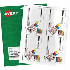 AVERY - Pack of (100), 3-1/2" x 5" White Paper ID Labels - Caliber Tooling