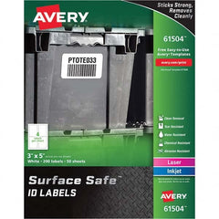 AVERY - Pack of (200), 3" x 5" White Polyester Durable Square Labels - Caliber Tooling