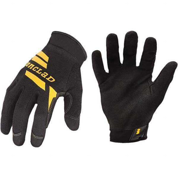 ironCLAD - Size L (9) Synthetic Leather Work Gloves - For Mechanic's & Lifting, Uncoated, Slip-On Cuff, Full Fingered, Black, Paired - Caliber Tooling