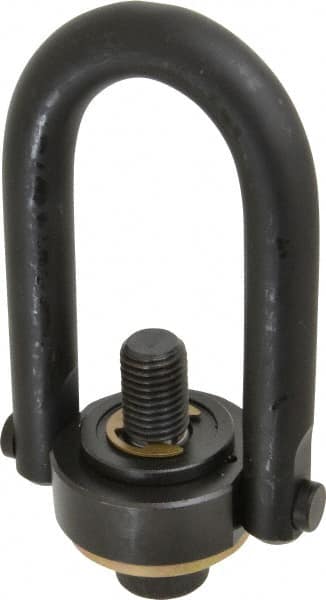 Jergens - 10,000 Lb Load Capacity Safety Engineered Center Pull Hoist Ring - 230 Ft/Lb Torque, 1-8 Thread, Alloy Steel - Caliber Tooling