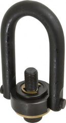 Jergens - 10,000 Lb Load Capacity Safety Engineered Center Pull Hoist Ring - 230 Ft/Lb Torque, 1-8 Thread, Alloy Steel - Caliber Tooling