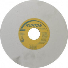 Norton - 7" Diam x 1-1/4" Hole x 1/2" Thick, J Hardness, 100 Grit Surface Grinding Wheel - Aluminum Oxide, Type 1, Fine Grade, 3,600 Max RPM, Vitrified Bond, No Recess - Caliber Tooling