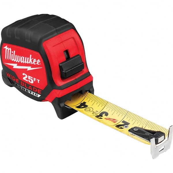 Milwaukee Tool - 25' x 1-5/16" Yellow/Black Blade Tape Measure - Caliber Tooling